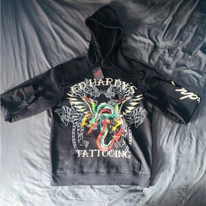 Black Ed Hardy Hoodie Never Worn Size Medium